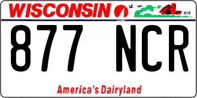 WI license plate 877NCR