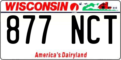 WI license plate 877NCT
