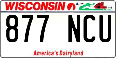WI license plate 877NCU
