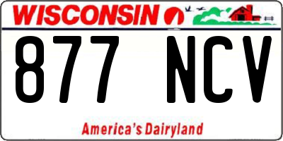 WI license plate 877NCV