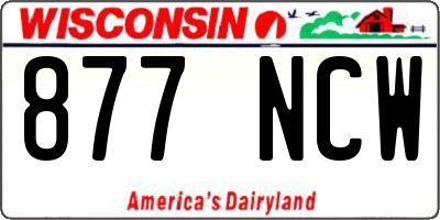 WI license plate 877NCW