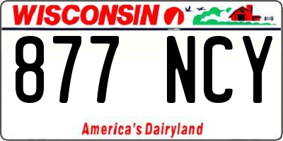 WI license plate 877NCY