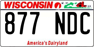 WI license plate 877NDC