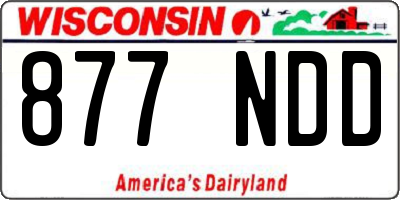 WI license plate 877NDD