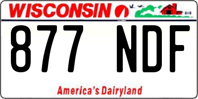 WI license plate 877NDF