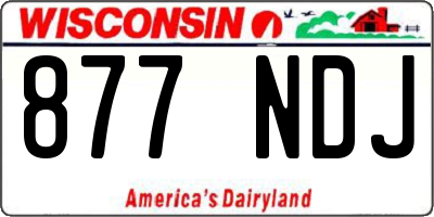 WI license plate 877NDJ