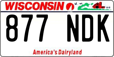 WI license plate 877NDK