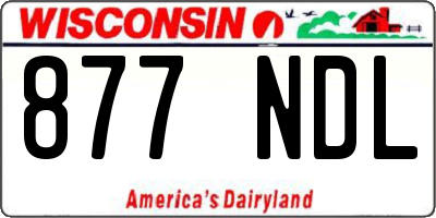 WI license plate 877NDL