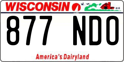WI license plate 877NDO