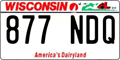 WI license plate 877NDQ
