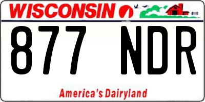 WI license plate 877NDR