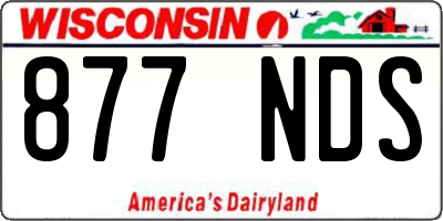 WI license plate 877NDS