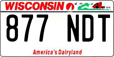 WI license plate 877NDT