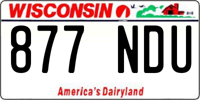 WI license plate 877NDU