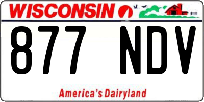 WI license plate 877NDV