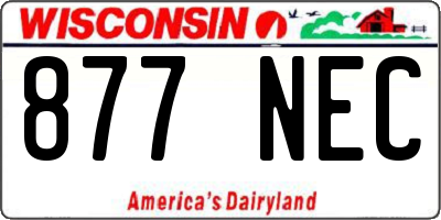 WI license plate 877NEC