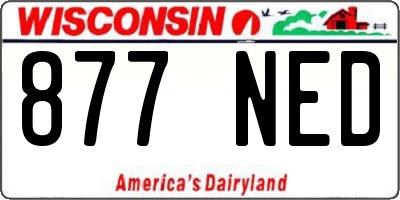 WI license plate 877NED