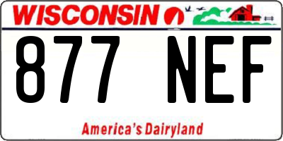 WI license plate 877NEF