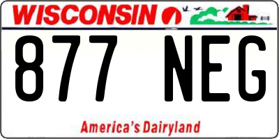 WI license plate 877NEG