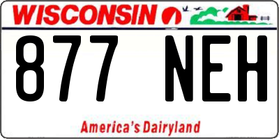 WI license plate 877NEH
