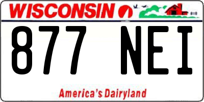 WI license plate 877NEI