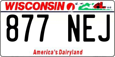 WI license plate 877NEJ