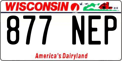 WI license plate 877NEP