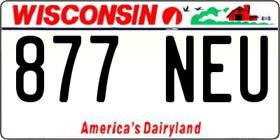 WI license plate 877NEU