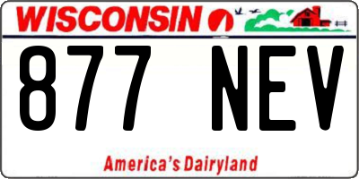 WI license plate 877NEV