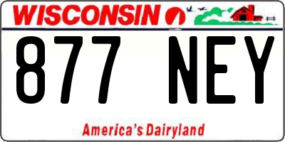 WI license plate 877NEY