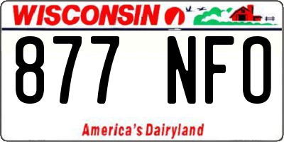 WI license plate 877NFO