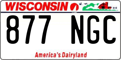 WI license plate 877NGC