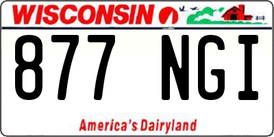WI license plate 877NGI