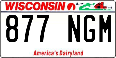 WI license plate 877NGM