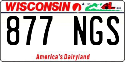 WI license plate 877NGS