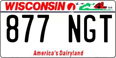 WI license plate 877NGT
