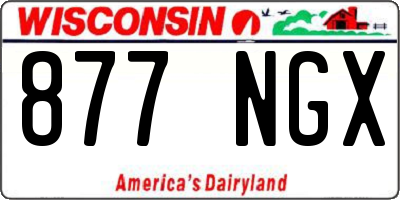 WI license plate 877NGX