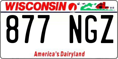 WI license plate 877NGZ