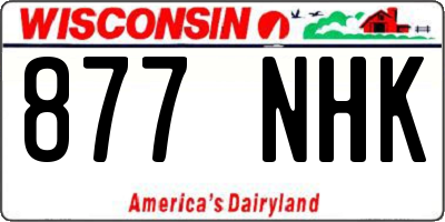 WI license plate 877NHK