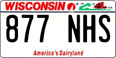 WI license plate 877NHS