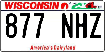 WI license plate 877NHZ