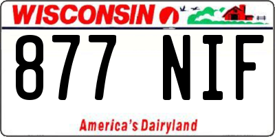 WI license plate 877NIF
