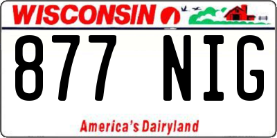 WI license plate 877NIG
