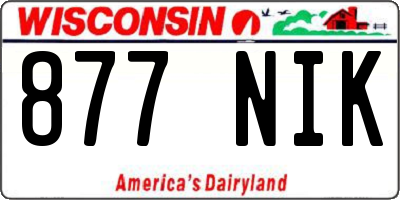 WI license plate 877NIK