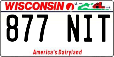 WI license plate 877NIT