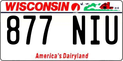 WI license plate 877NIU