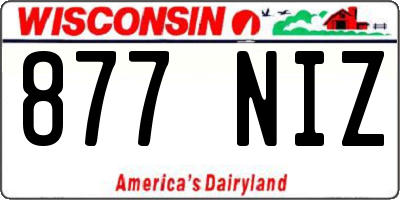 WI license plate 877NIZ