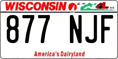 WI license plate 877NJF