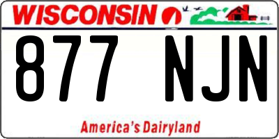 WI license plate 877NJN