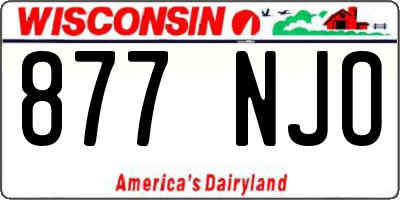 WI license plate 877NJO